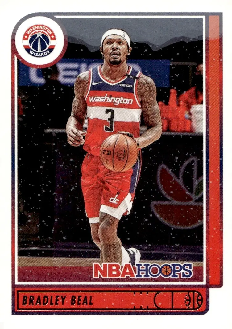 2021-22 NBA Hoops #100 Bradley Beal (front)