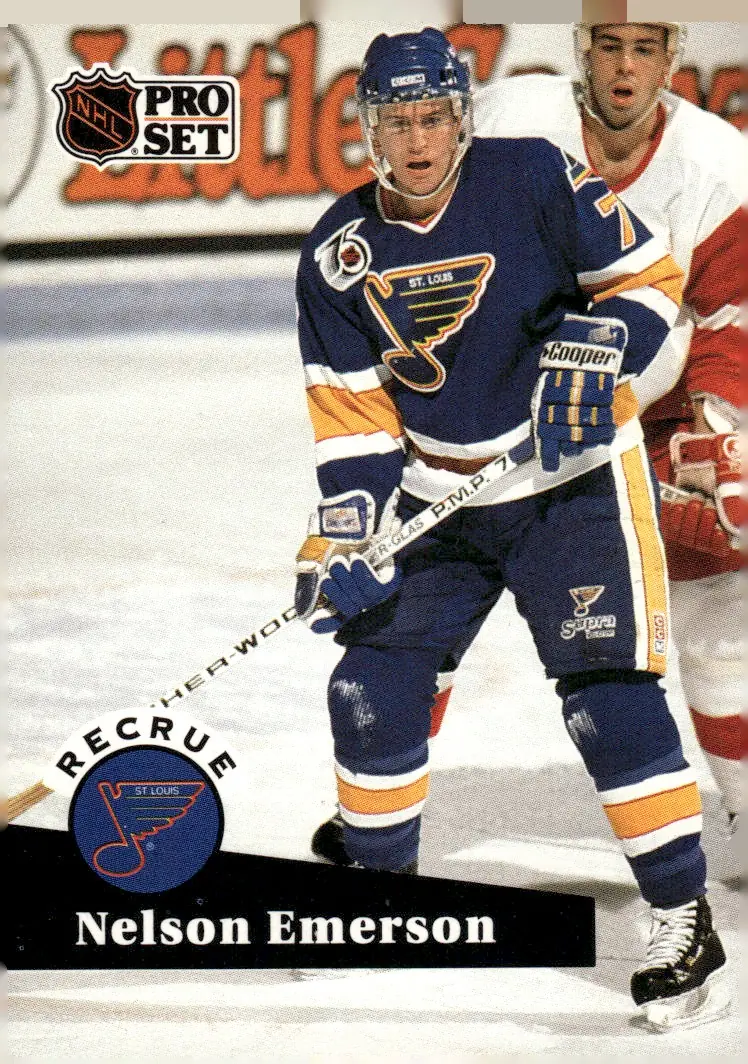 1991-92 Pro Set (French/Canadian edition) #557 Nelson Emerson – French-language edition (front)