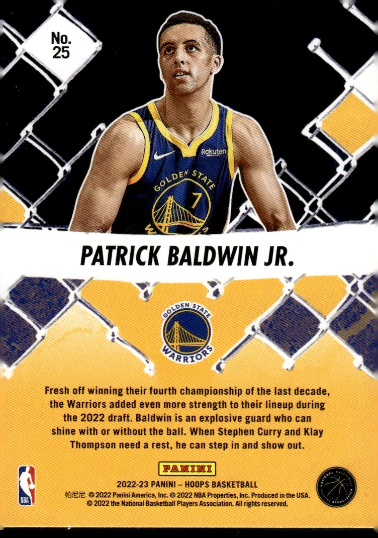 2022-23 NBA Hoops #25 Patrick Baldwin Jr. (back)