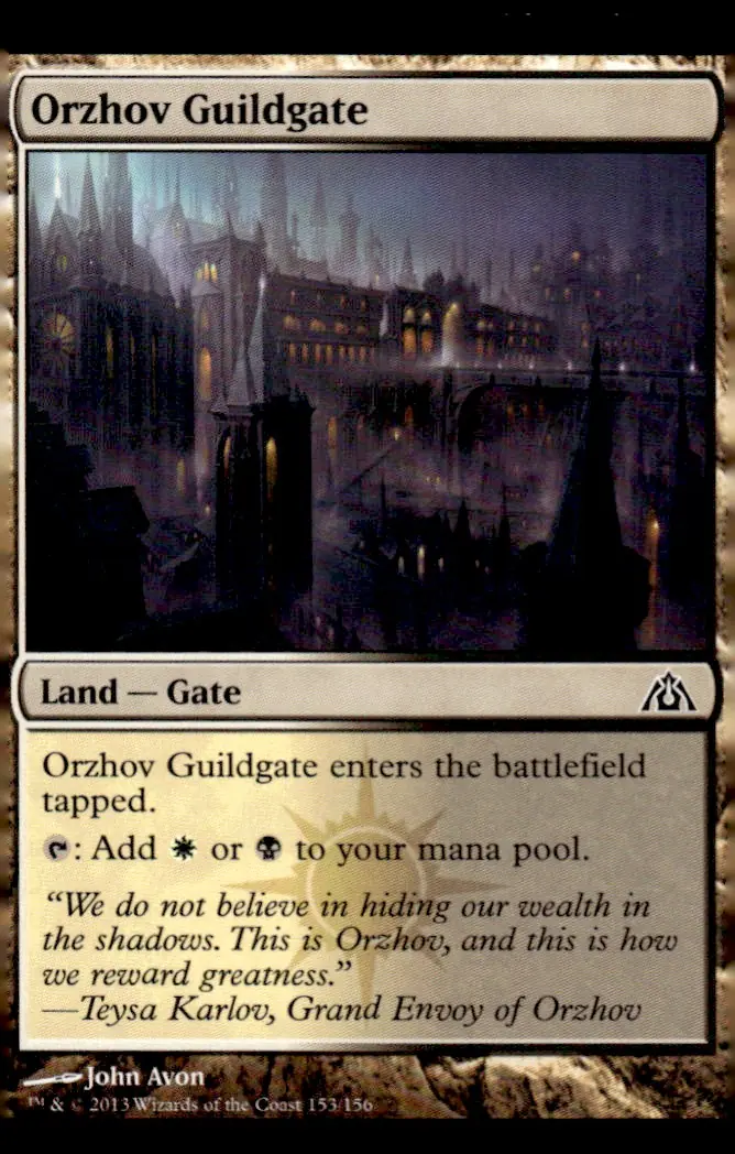 2013 Magic: The Gathering - Dragon's Maze #153/156 Orzhov Guildgate (front)