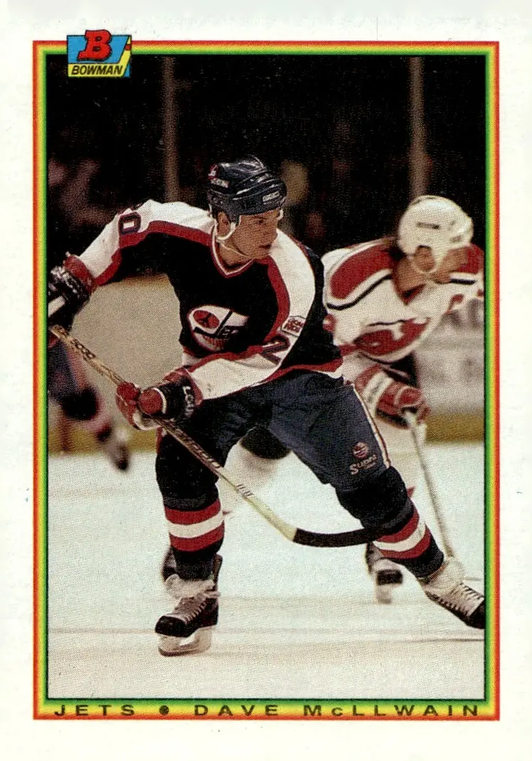 1990-91 Bowman Hockey #136 Dave McLlwain (front)