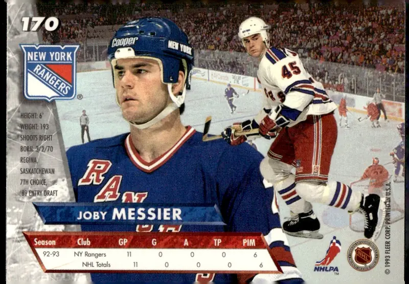 1993-94 Ultra #170 Joby Messier (back)