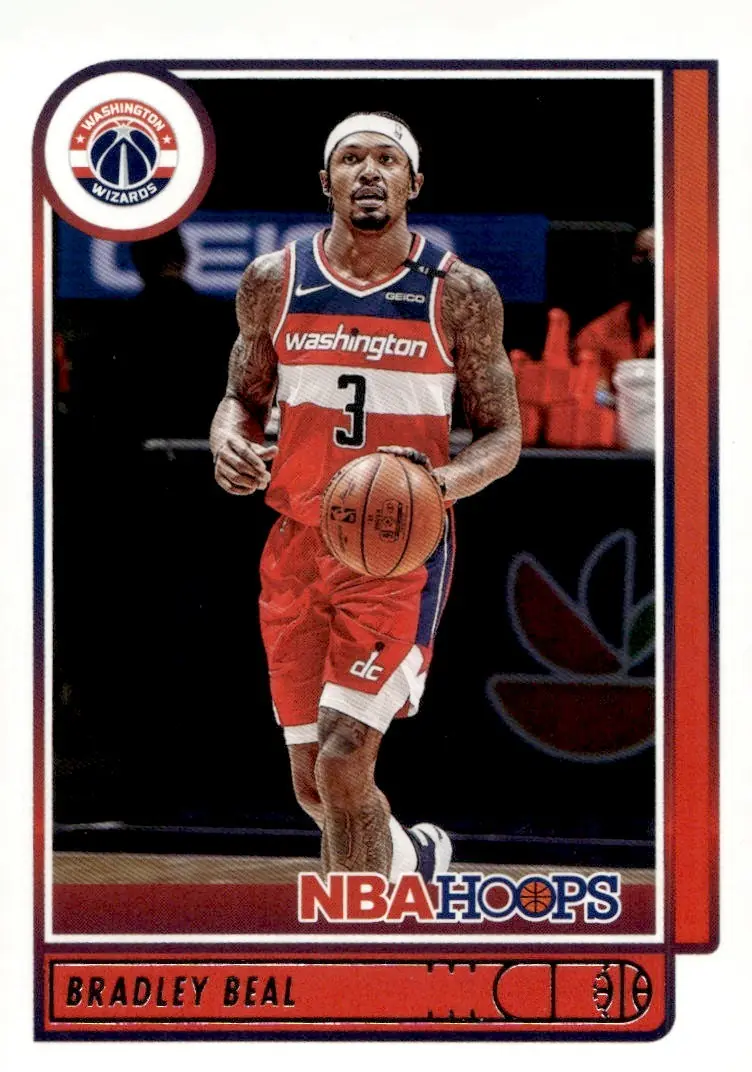 2021-22 NBA Hoops #100 Bradley Beal (front)