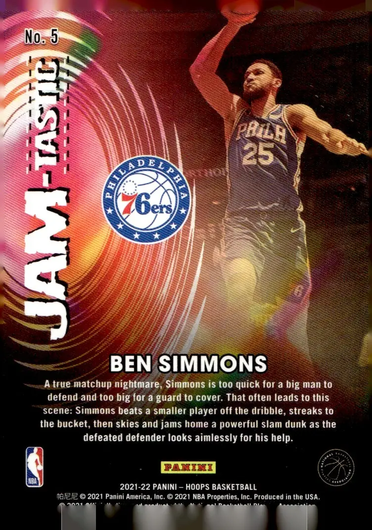 2021-22 NBA Hoops #5 Ben Simmons (back)