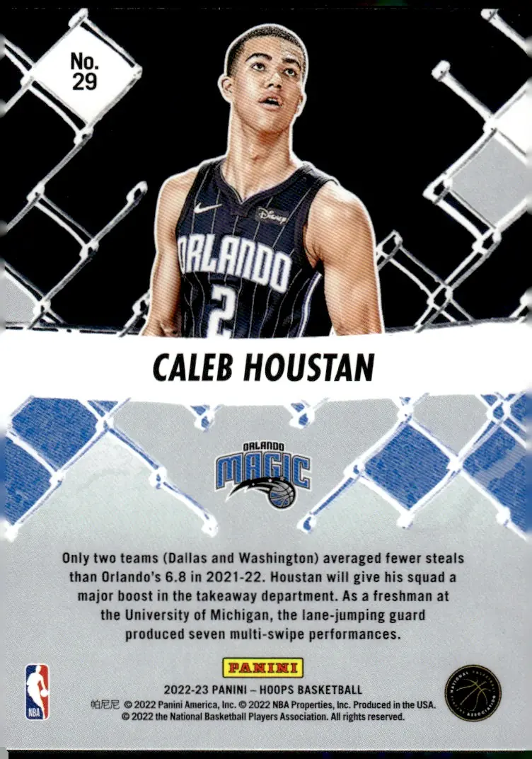 2022-23 NBA Hoops #29 Caleb Houstan (back)