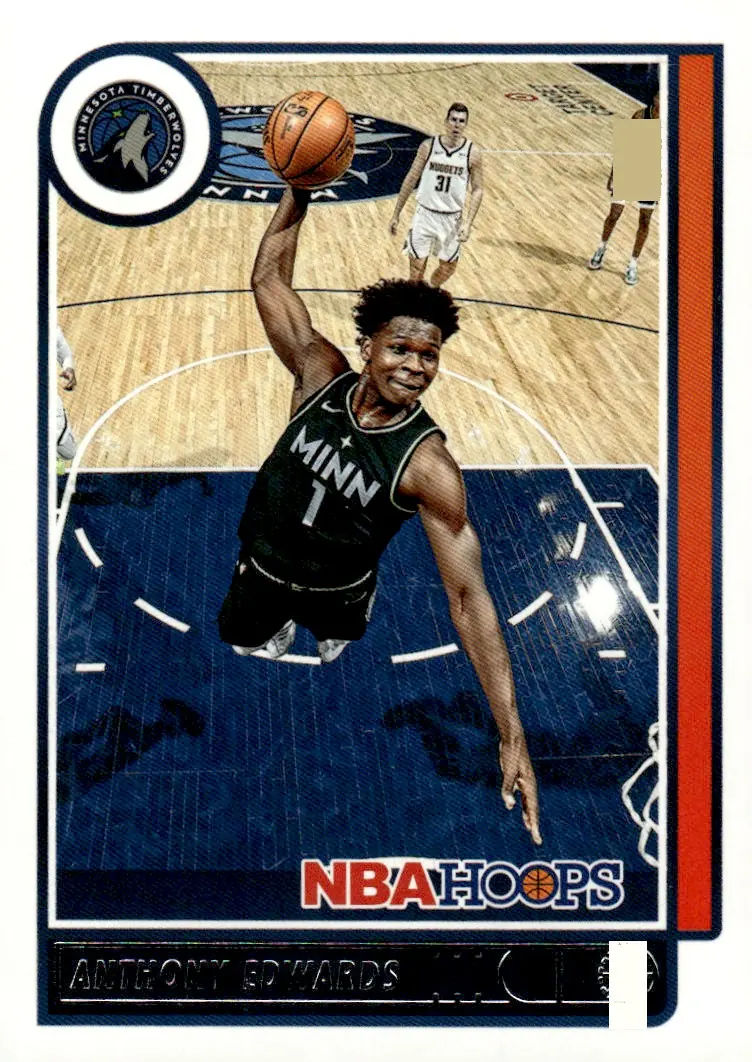 2021-22 NBA Hoops #151 Anthony Edwards (front)