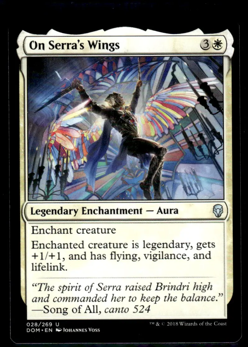 2018 Dominaria (DOM) #28/269 On Serra's Wings (front)