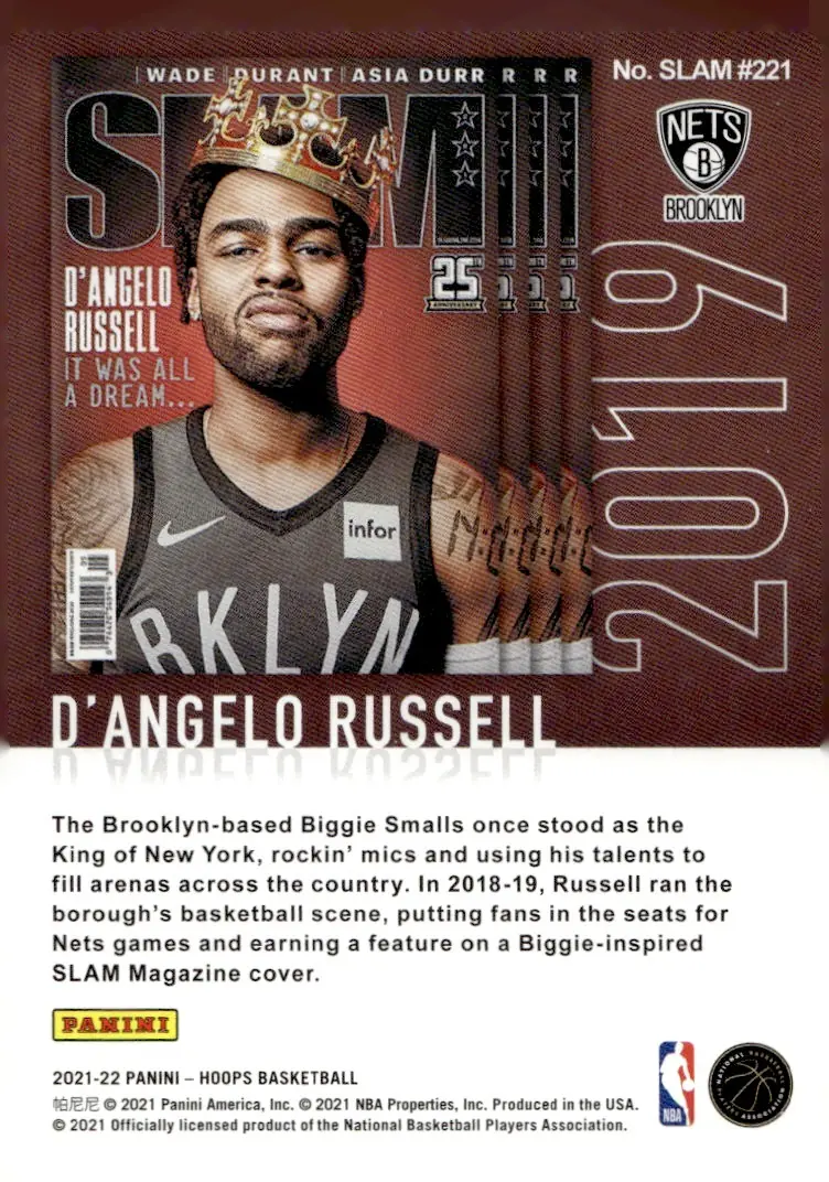 2021-22 NBA Hoops #221 D'Angelo Russell (back)