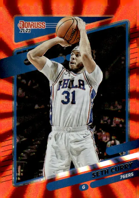 2021-22 Donruss #80 Seth Curry – Holo Red Laser