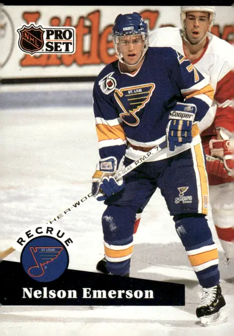 1991-92 Pro Set (French/Bilingual Canadian edition) #557 Nelson Emerson – French-language edition