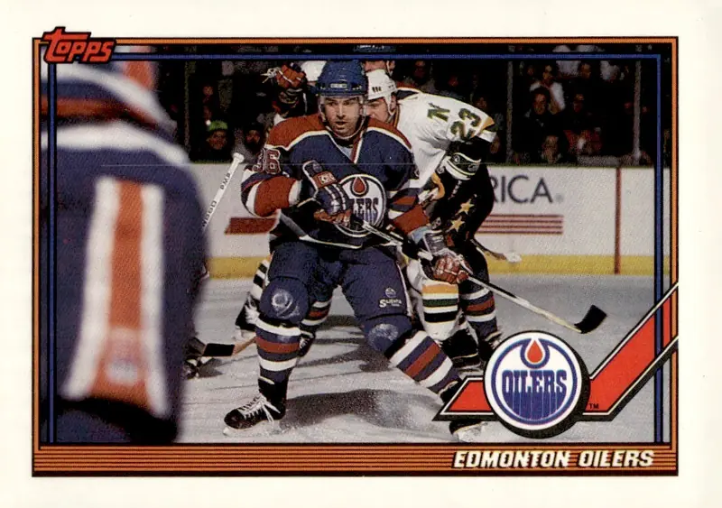 1991-92 Topps #103 Edmonton Oilers (front)