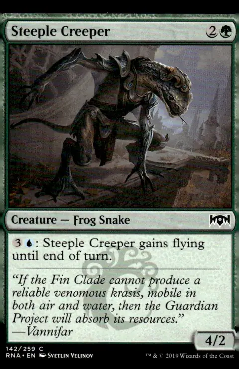 2019 Ravnica Allegiance (RNA) #142/259 Steeple Creeper (Creature — Frog Snake); art by Svetlin Velinov