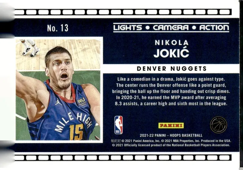2021-22 NBA Hoops #13 Nikola Jokić (back)