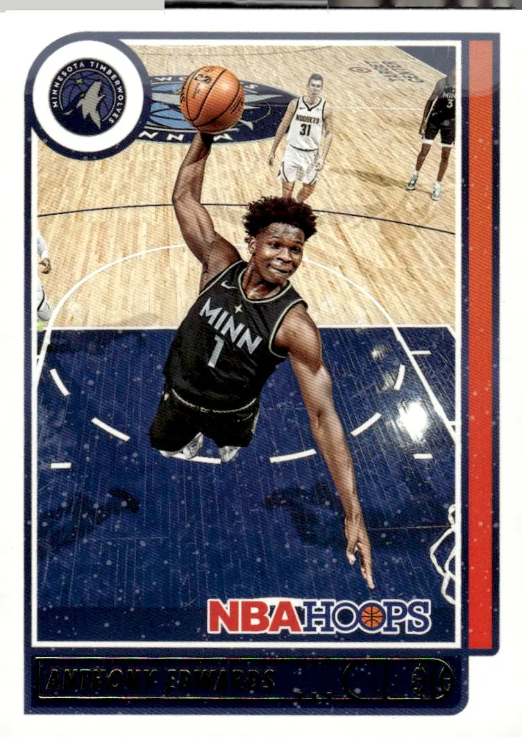 2021-22 NBA Hoops #151 Anthony Edwards (front)