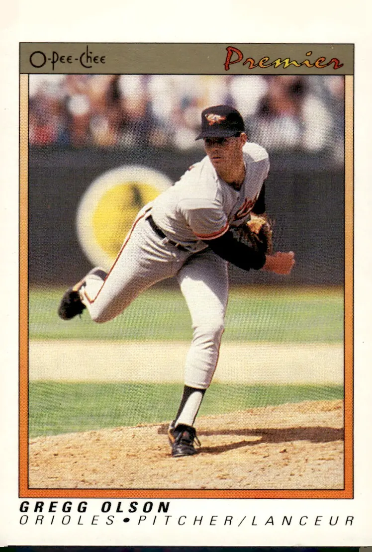 1991 O-Pee-Chee Premier #93 Gregg Olson (front)