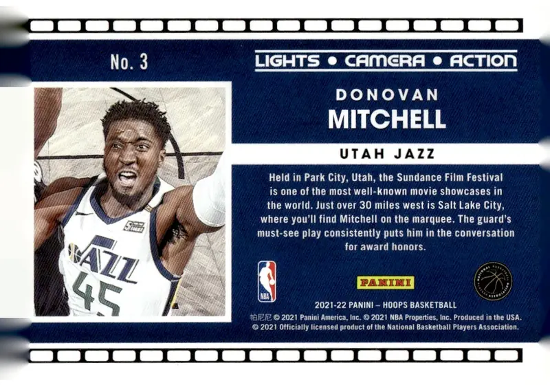2021-22 NBA Hoops #3 Donovan Mitchell (back)