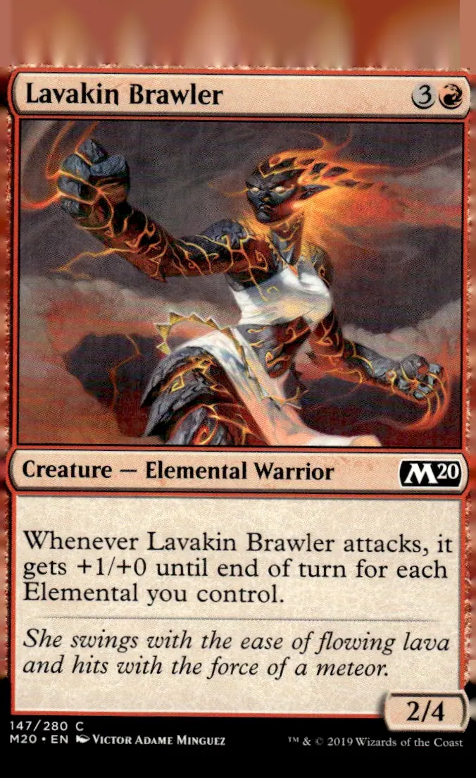 2019 Core Set 2020 (M20) #147/280 Lavakin Brawler (front)