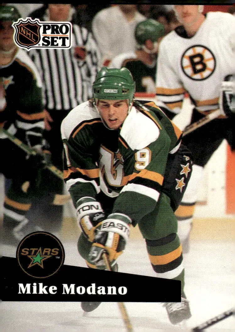 1991-92 Pro Set (French/Bilingual Edition) #105 Mike Modano – French edition (front)