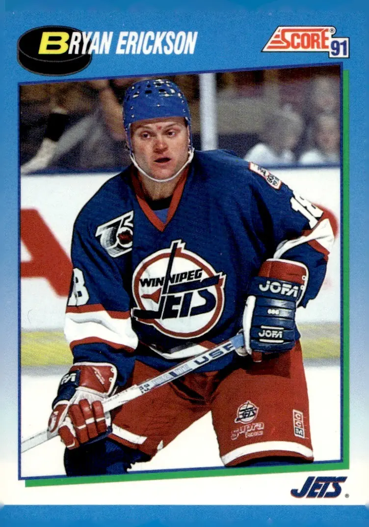 1991-92 Score Canadian English #657 Bryan Erickson (front)