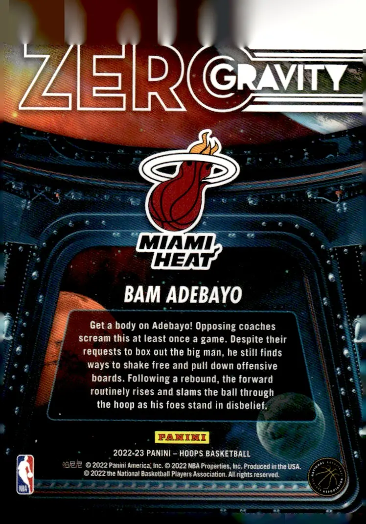 2022-23 NBA Hoops #14 Bam Adebayo (back)
