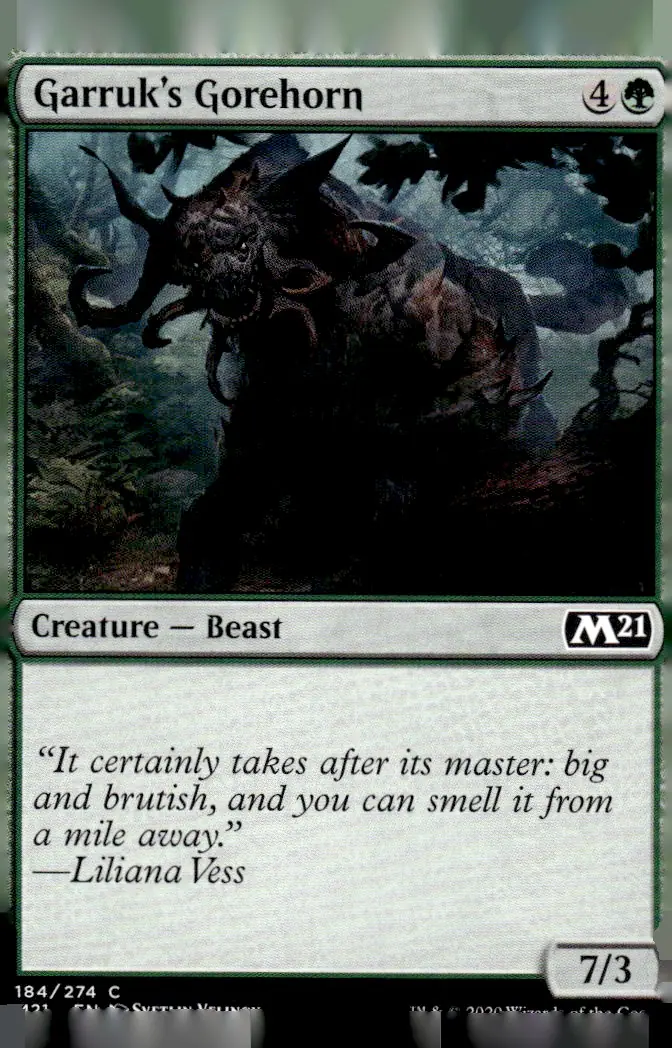 2020 Core Set 2021 (M21) #184/274 Garruk's Gorehorn (front)