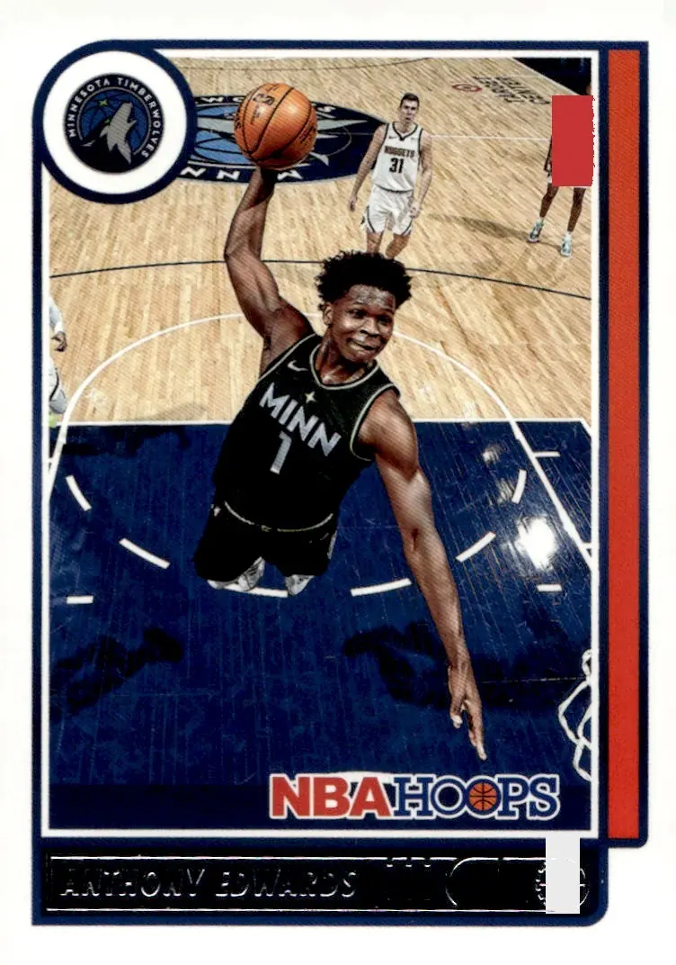 2021-22 NBA Hoops #151 Anthony Edwards (front)