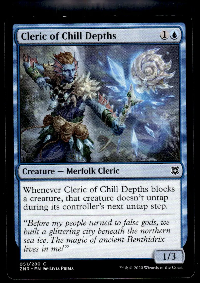 2020 Zendikar Rising (ZNR) #051/280 Cleric of Chill Depths (front)