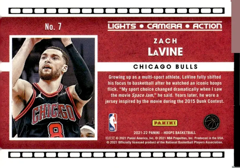 2021-22 NBA Hoops #7 Zach LaVine (back)