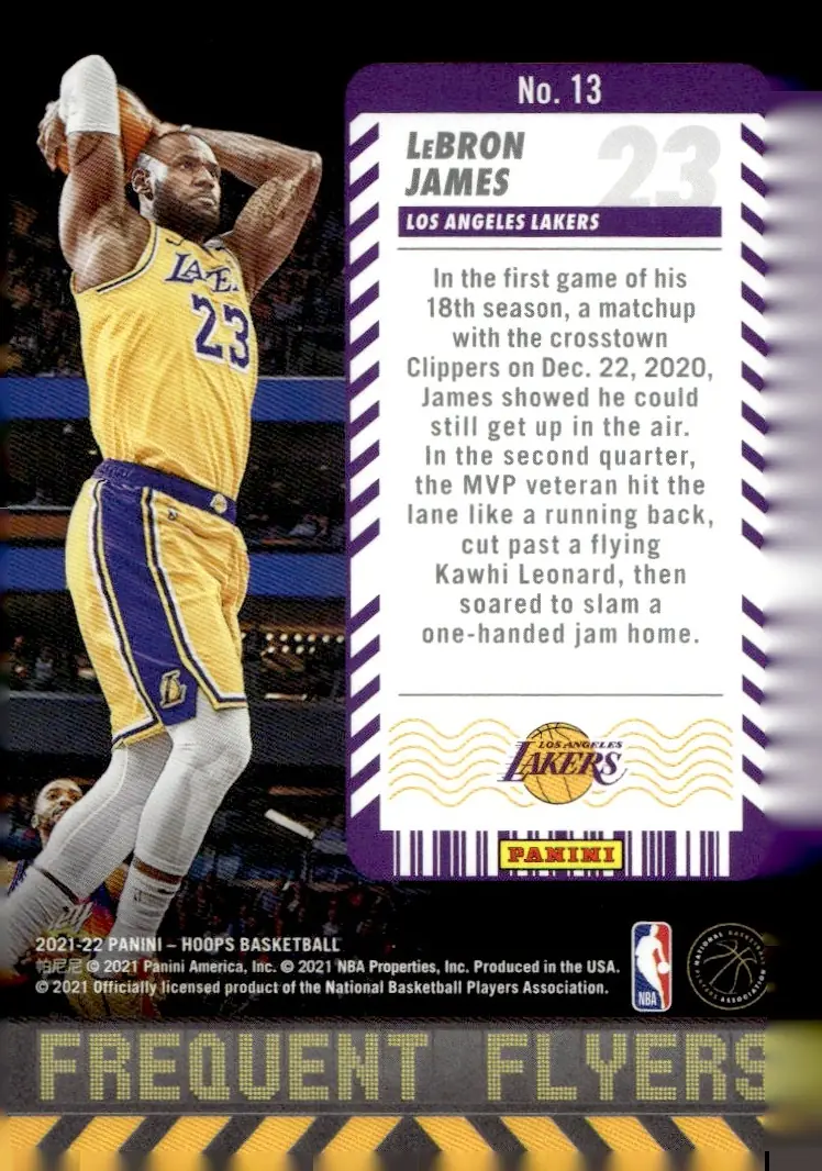 2021-22 NBA Hoops #13 LeBron James (back)