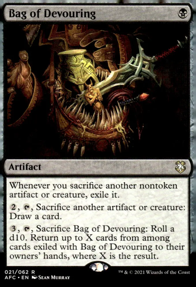 2021 Magic: The Gathering - Commander: Adventures in the Forgotten Realms (AFC) #021/062 Bag of Devouring (Artifact) - art by Sean Murray (front)