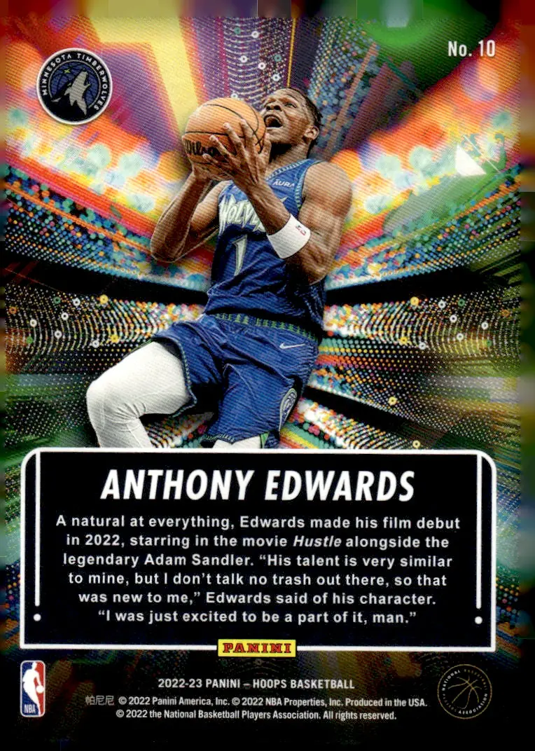 2022-23 NBA Hoops #10 Anthony Edwards (back)