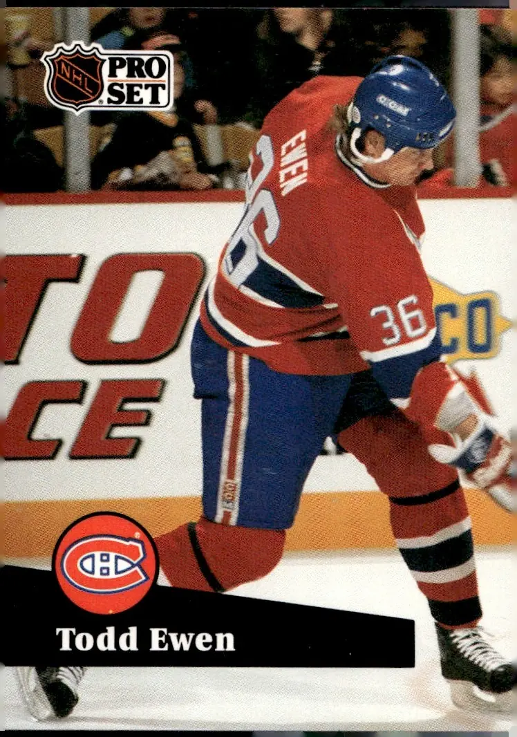 1991-92 Pro Set #419 Todd Ewen (front)