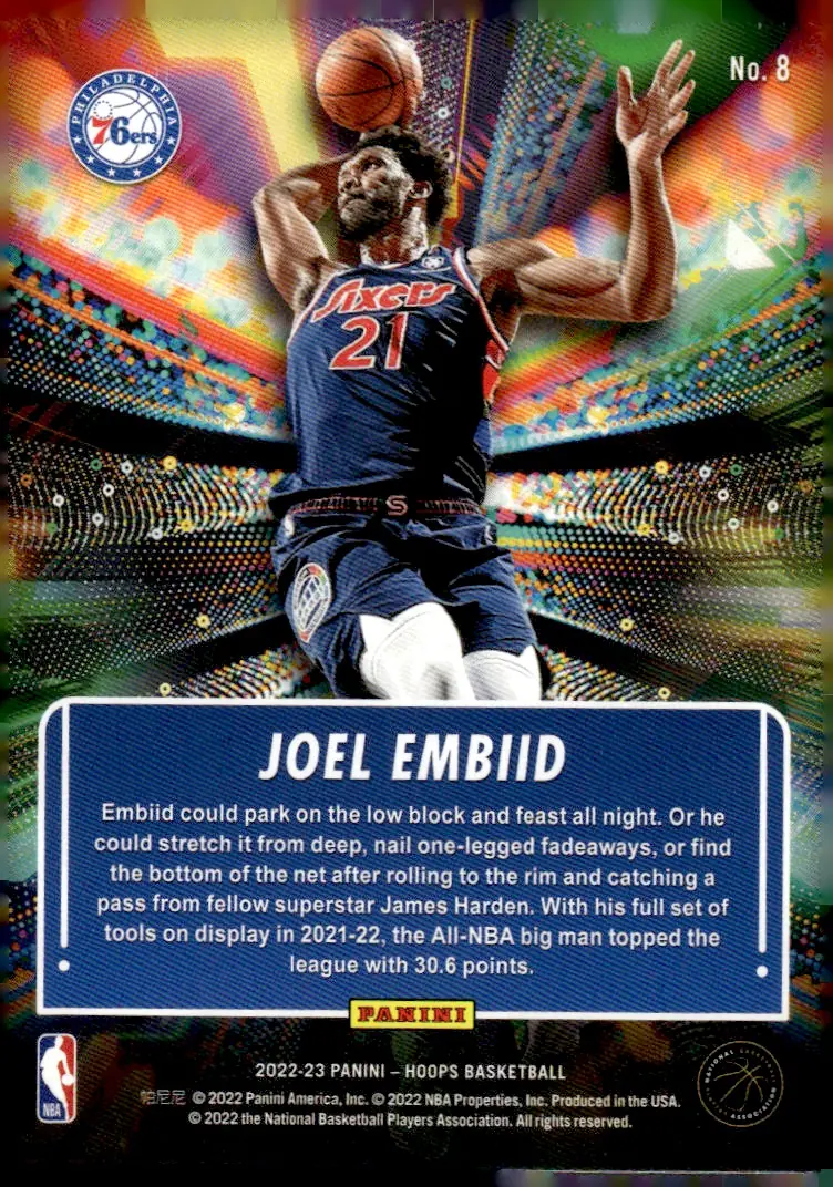 2022-23 NBA Hoops #8 Joel Embiid (back)