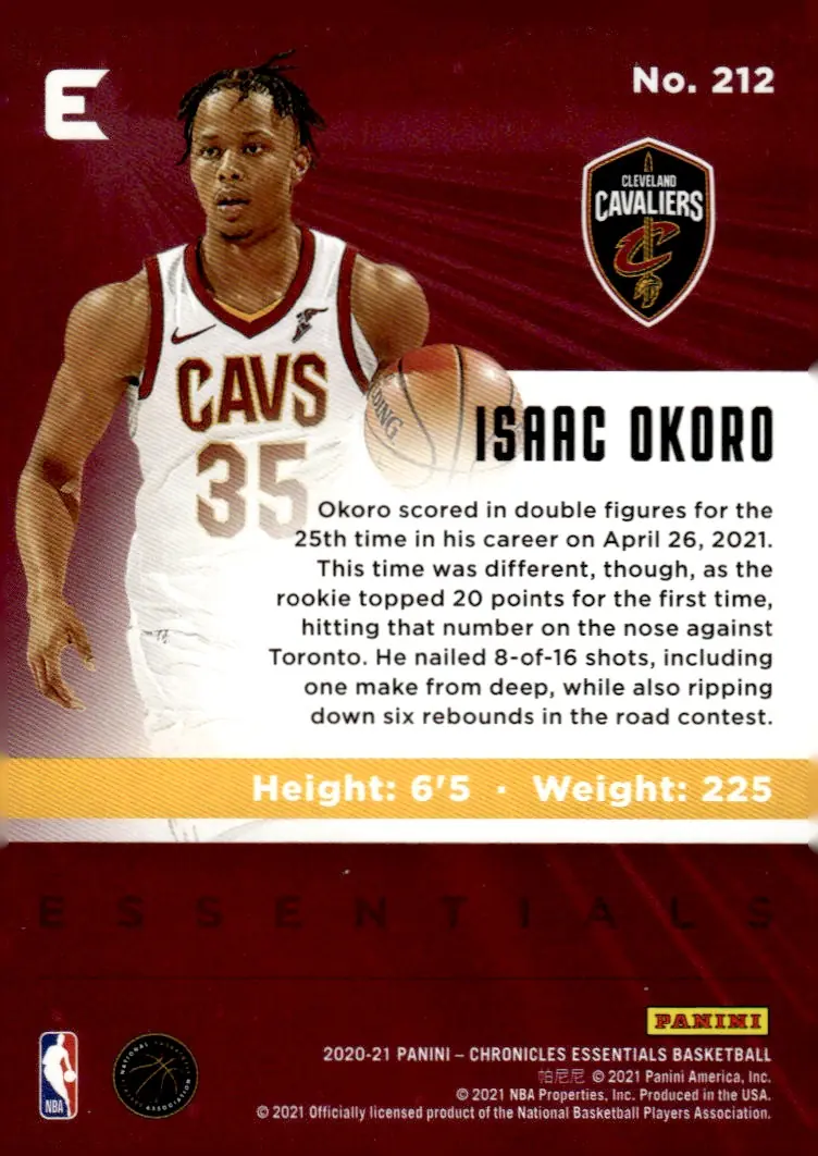 2020-21 Chronicles #212 Isaac Okoro (back)