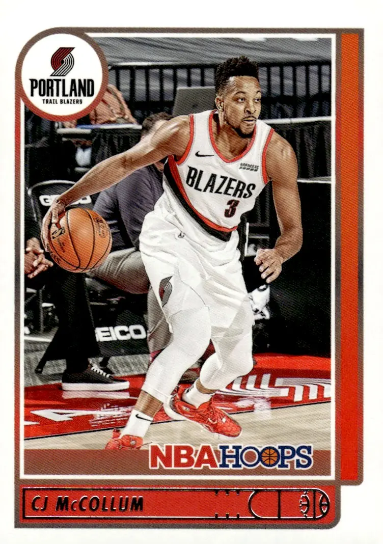2021-22 NBA Hoops #81 CJ McCollum (front)