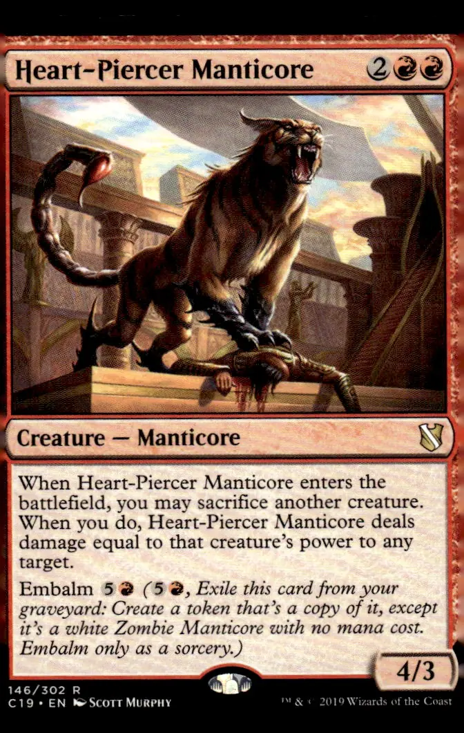 2019 Commander 2019 (C19) #146/302 Heart-Piercer Manticore (front)