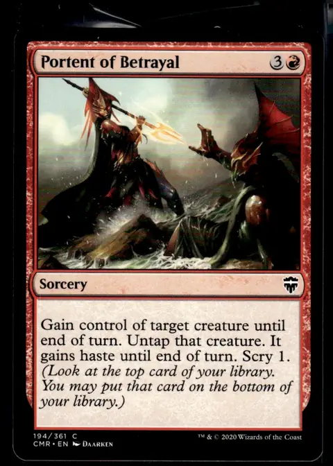 2020 Commander Legends (CMR) #194/361 Portent of Betrayal (card name); art by Daarken