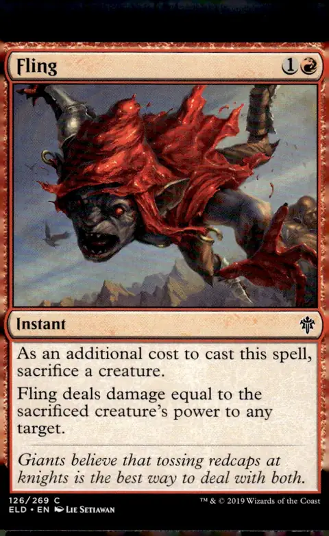 2019 Throne of Eldraine (ELD) #126/269 Fling (Instant) - art by Lie Setiawan
