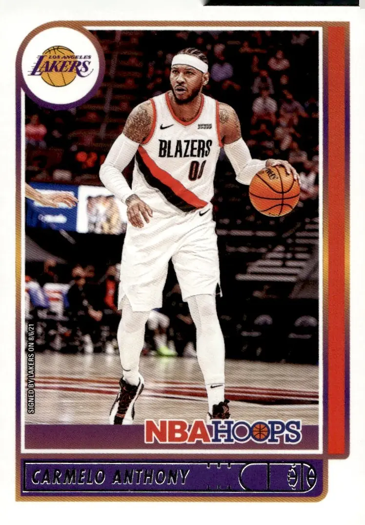 2021-22 NBA Hoops #101 Carmelo Anthony (front)