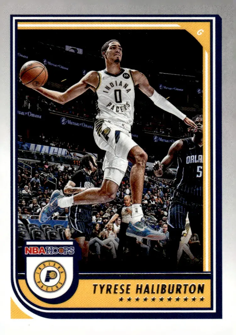 2022-23 NBA Hoops #51 Tyrese Haliburton (front)