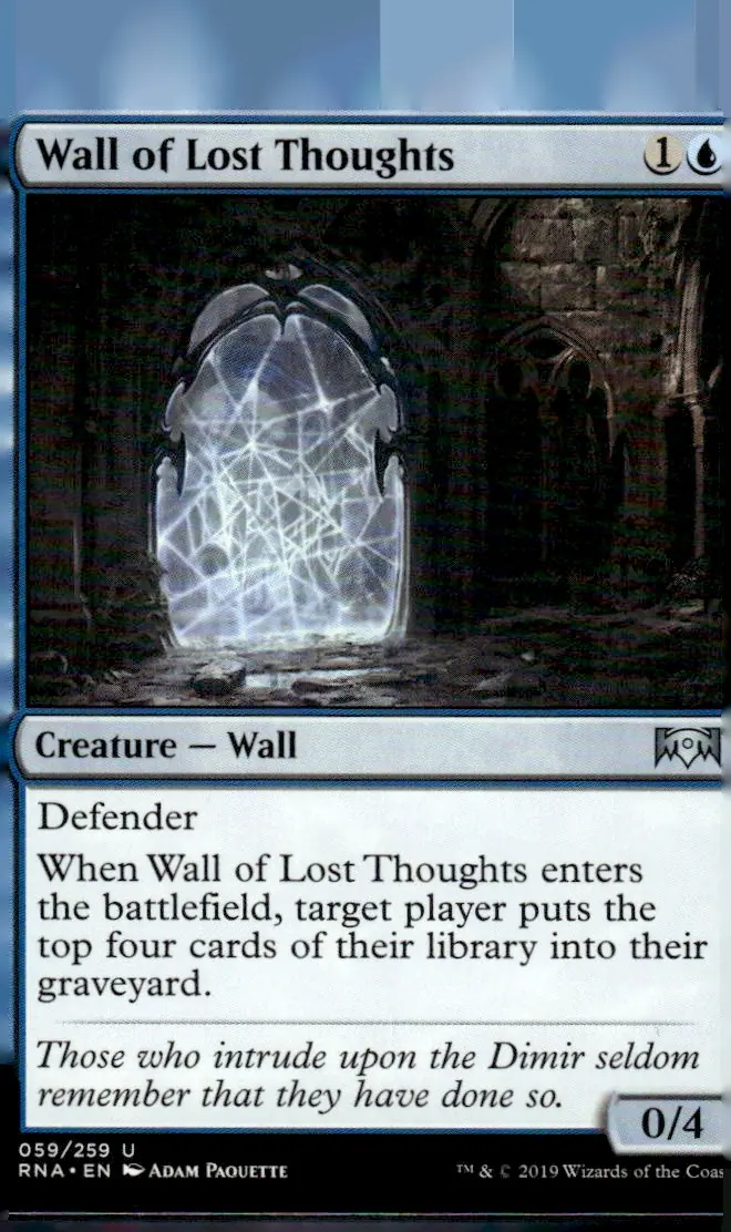 2019 Ravnica Allegiance (RNA) #059/259 Wall of Lost Thoughts (front)