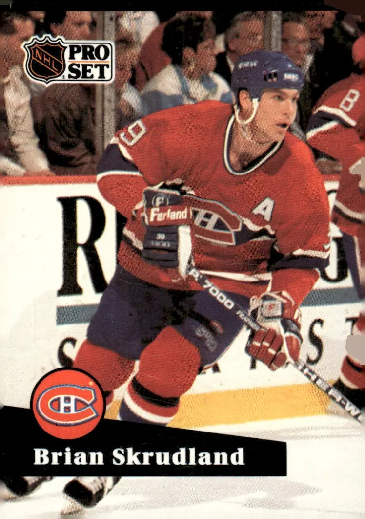 1991-92 Pro Set (French edition) #127 Brian Skrudland – French-language back (front)