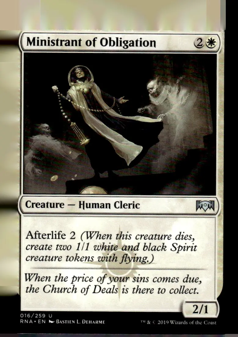 2019 Ravnica Allegiance (RNA) #016/259 Ministrant of Obligation (front)