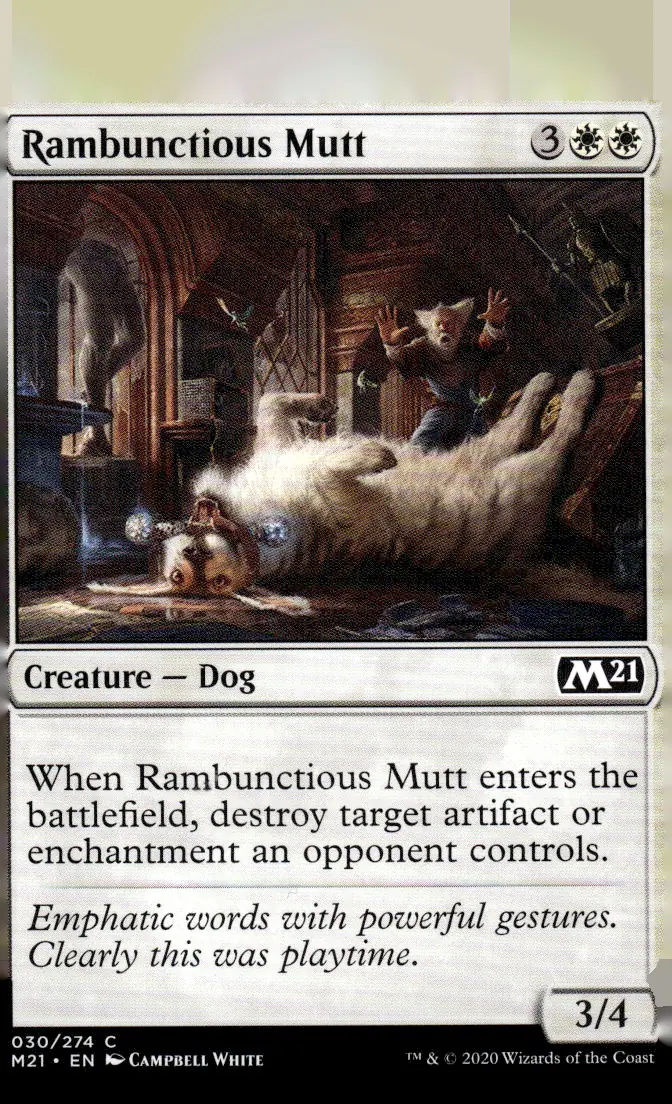 2020 Core Set 2021 (M21) #030/274 Rambunctious Mutt (front)
