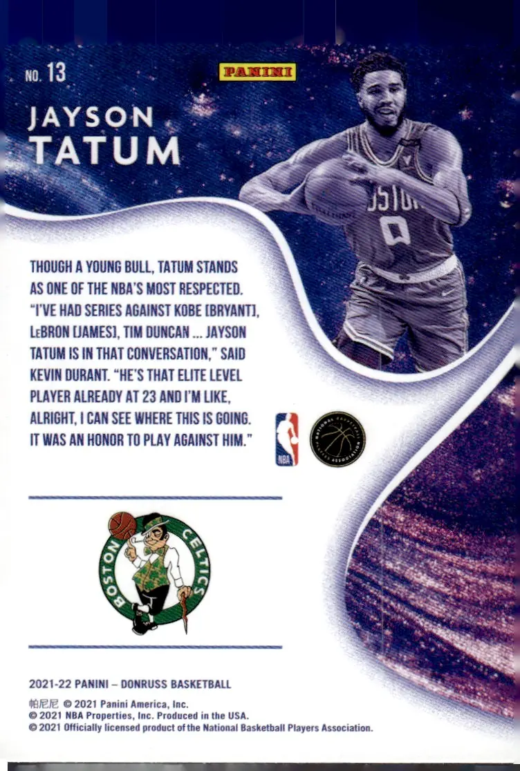 2021-22 Donruss #13 Jayson Tatum (back)
