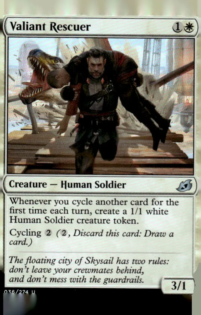 2020 Ikoria: Lair of Behemoths #36/274 Valiant Rescuer (front)