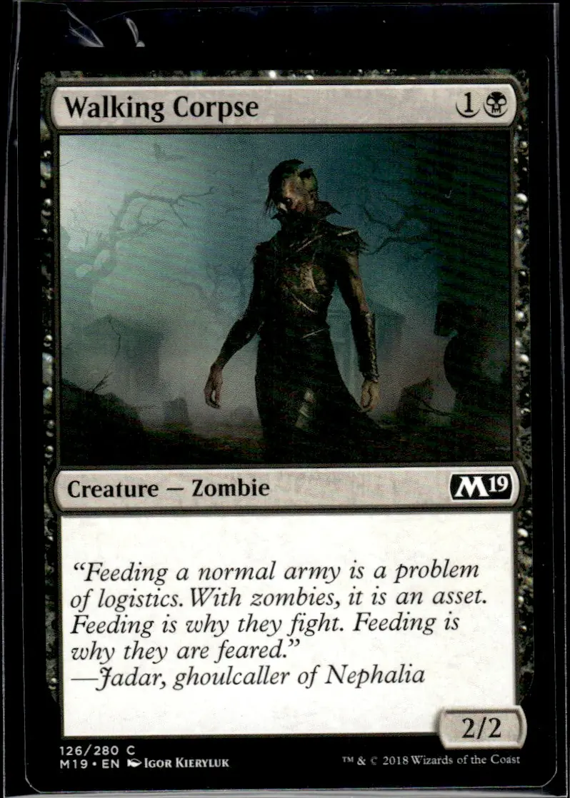 2018 Core Set 2019 (M19) #126/280 Walking Corpse (front)