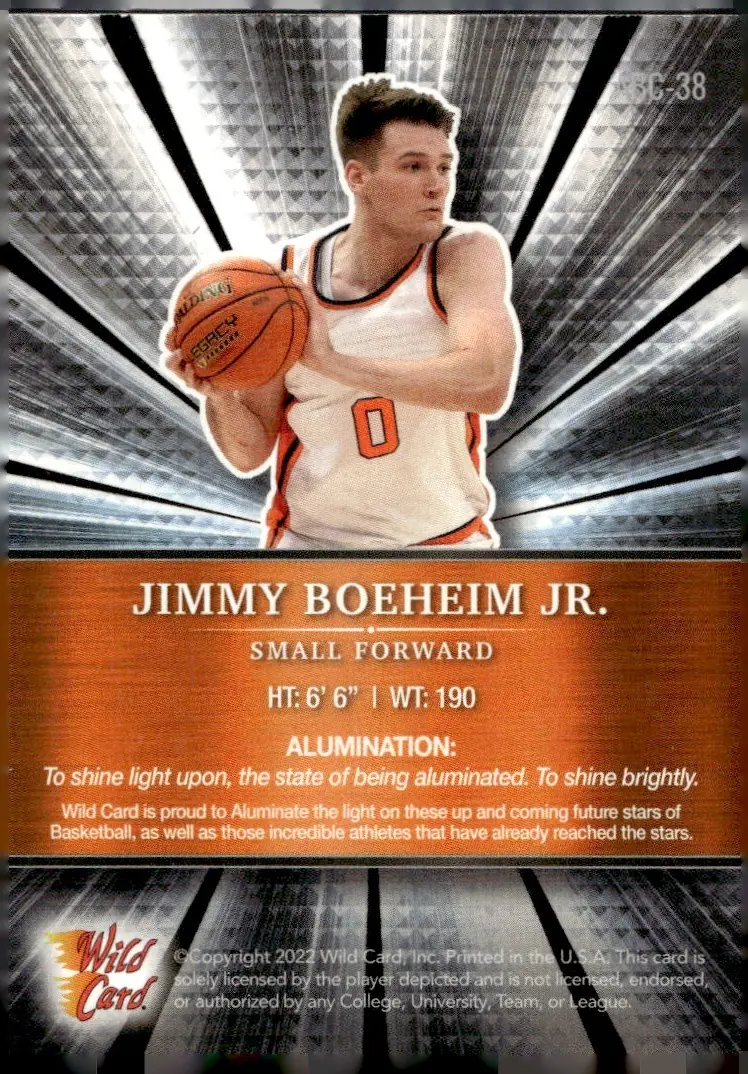 2021-22 Wild Card Alumination Basketball Edition #ABC-38 Jimmy Boeheim Jr. (back)