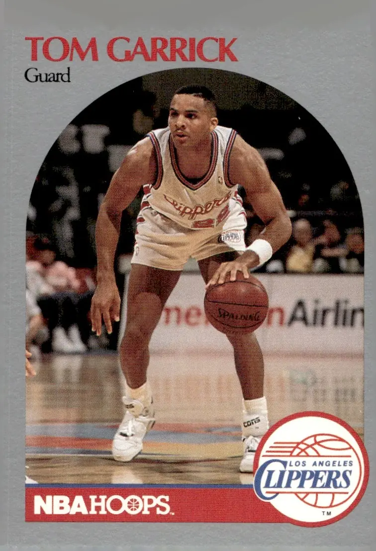 1990-91 NBA Hoops #144 Tom Garrick (front)
