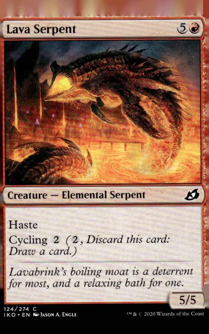2020 Magic: The Gathering – Ikoria: Lair of Behemoths (IKO) #124/274 Lava Serpent (front)